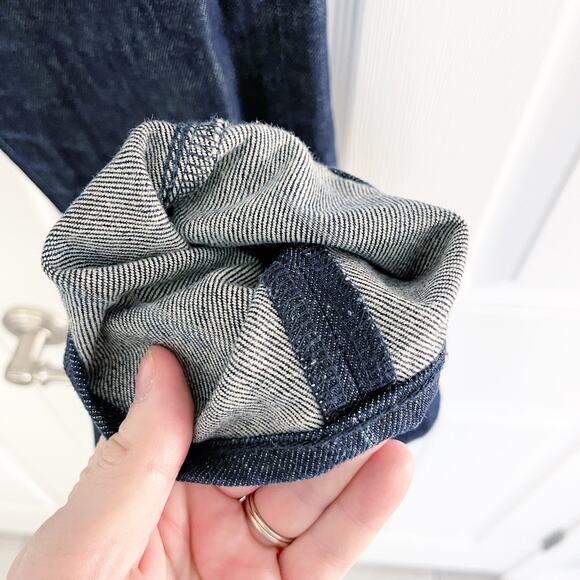 John Elliott Dark Wash Button Fly Straight Leg Selvedge Jeans - Picture 7 of 11